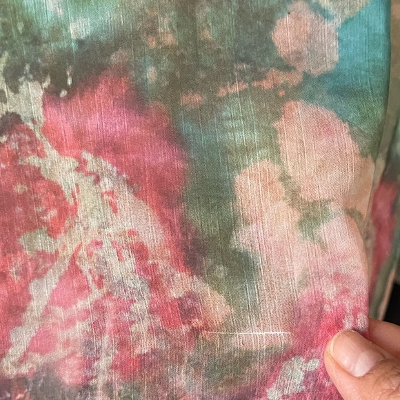 Soft Surroundings Watercolor Beaded Long Cardigan Topper Size L Colorful Beachy - Picture 13 of 13